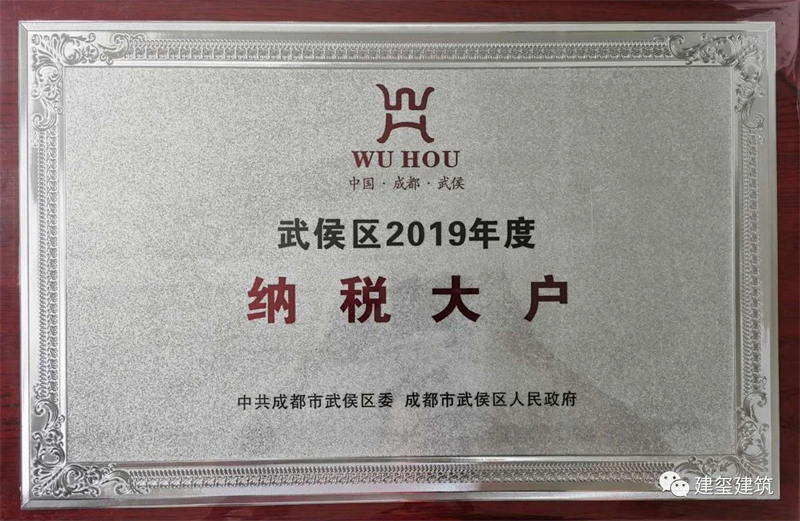 武侯區2019年度 納稅大戶